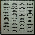 Stencils N Stuff Mustache Assortment Of 36 Stencil Template Paint 11 5  X 11 5 