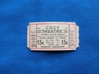 Vintage Cozy Theatre Child 15 Cent Tickets  strip Of 4  Drive-in Movie cinema Sd