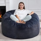 5ft Bean Bag Chairs For Adults Large Beanbag Chair With Plush Faux Fur Cover    