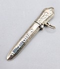 Vintage Reo Sterling Silver Floral Needle Case Pendant   Chatelaine Etui  1