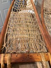 1920s-30s U s  C a  Lund  Wood Frame  Woven Rawhide Snowshoes  Pointed Tail  54 
