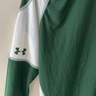 Mens Under Armour Heatgear Long Sleeve Green White Work Out Compression Shirt Xl