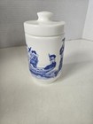 Vintage Milk Glass Apothecary Jar With Lid 5 1 2  Tall- Made In Belgium
