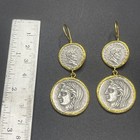 Wonderful Ancient Old Silver Plated Roman Coin Gold Golding Roman Earring
