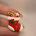 Artisan Stuffed Stocking Christmas Decor Holiday Dollhouse Miniature 1 12 Scale