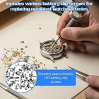 100 Pieces Watch Battery Clamp Screws Kit  Zinc Alloy Watch Screws Micro Assortm