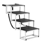 Dog Stair For Cars  Wide 4-step Dog Car Steps  Folding Dog Car Ramp