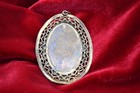 1930s-40s Vintage Floral Filigree Pendant For Necklace Large