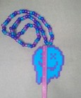 Purple   Blue Smiley Face Perler Bead Kandi Necklace-edc-rave-festival-plur-edm