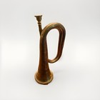 Vintage Military Style Calvary Bugle Brass 12    Csa Emblem