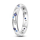 Laza 925 Sterling Silver Brilliant Night Sky Finger Ring Blue Cz Women Jewelry