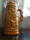 Old Vintage Beer Stein Mug Large 1 Liter German Engraved 7 5  Marked Bill 1967