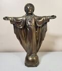Jesus Christ Sacred Heart Metal Statue Religious Figure