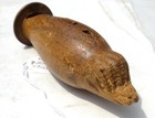 Antique Early Hand Carved Folk Art Wood Eskimo Seal Whistle Music Treen Figural