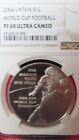 Latvia 2004 Fifa Soccer Football 1oz 925 Silver 1 Lats Ngc Pf69 Ultra Cameo