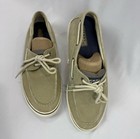 Sperry Top Sider Mens Shoes Size 12 Beige Canvas Boat Shoes Casual