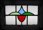 Pretty Abstract Old English Leaded Stained Glass Window 18 1 2  X 13 