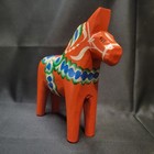 Akta Dalahemslojd  Dala Horse Wooden Orange 5  Tall Vintage Sweden