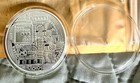 Physical Silver-plated Blue B Logo Bitcoin Collectible Coins 40mm Bit Platinum