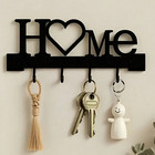 Metal Key Holder Rack Wall Mounted Key Hangers Hooks Organiser Hat   Coat Hooks