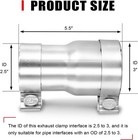 2 5 To 3 Inch Exhaust Adapter Reducer Connector Pipe With Clamp Stainless Steel