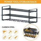 Power Tool Organizer Wall Mount Extended Heavy Duty 3-tier 7-drill Rack Metal Us