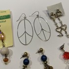 Lot Of 6 Vintage - Modern Costume Long Dangle Drop Earrings Pierced