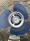 Vintage Lasko 12    Oscillating Blue Blades Desk Fan 3 Speed Works see Description