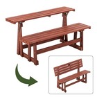 55 5  Convertible Rectangle Wood Picnic Table Garden Bench Seats 2-3 People