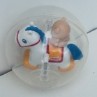 Tomy Vintage Teddy Bear Rocking Horse Roll Around Ball Plastic Toy 4-1 2 