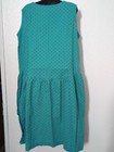 Vintage Leeds Cotton Dress Button Up Side  Summer Lightweight 14 Sleeveless Teal