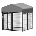 Outdoor Dog Kennel Playpen Animal Run Pet Enclosure Crate Fence W uv-proof Roof