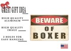 Beware Of Boxer Dog Metal Tin Sign Yard Outdoor Warning Fence Sign Large 12x8 