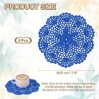 6pcs Crochet Handmade Doilies 7 8  Placemats Lace Coasters Dark Blue
