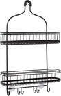 Shower Caddy Hanging Bathroom Organizer  Steel Shower Rack With 2 Extra Wide    