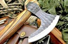 Custom Handmade Tactical Tomahawk  Axe Hammered Carbon Steel Blade  Wood Handle