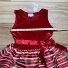 The Childrens Place Girls Sleeveless Striped Holiday Dress Size Large 10 12 Red