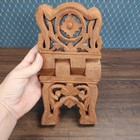 Vintage Hand Carved Folding Wooden Book Stand Bible Cookbook Holder Ornate Read