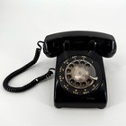Vintage Mcm Rotary Dial Telephone Bell System Black
