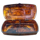 Vintage Faux Tortoise Shell Brown Acrylic Lucite Vanity Jewelry Trinket Box Case
