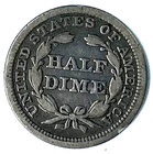 1853 H10c Seated Liberty Silver Half Dime Philadelphia 5c