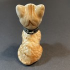 Vtg Porcelain Orange Cat Trinket Box Hinged Hand Painted