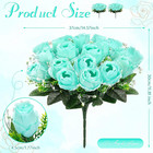 2 Bouquets Cemetery Flowers For Grave  Teal