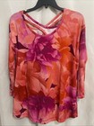 Small Pink Orange Purple Floral Shirt Womens  Long Sleeve T By Talbots