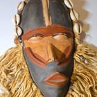 African Dance Mask Shells Beard Dan People Western Ivory Coast