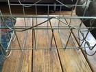 Mid Century Modern Magazine Rack Vintage Wire Wood Handle Record Holder Atomic