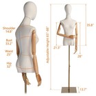 Dress Form Head Posable Wood Arms Height Adjustable Mannequin Torso Metal Base