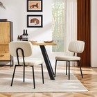 Set Of 2 Mid Century Modern Dining Chairs  Upholstered Faux Leather Accent Chair