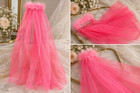 Hot Pink Hen s Night Veil Pink Feather Trim Handmade Bachelorette Party 60cm