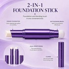 Face Color Love 2-in-1 Color Changing Foundation Stick With Brush  2 Pack